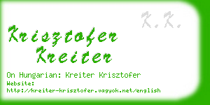 krisztofer kreiter business card